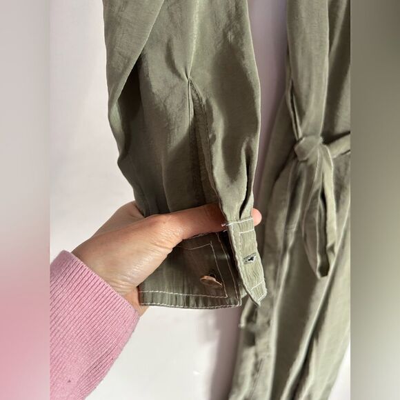 Zara Green Long Sleeves Belted Jumpsuit - Picture 4 of 15